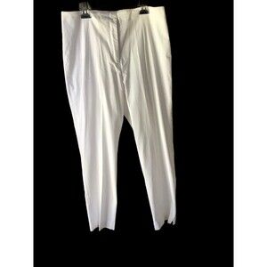 Logic White Dress Pants Size 8 Flat Front Zipper Pockets Business Office Work